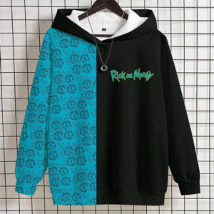 Hoodie Rick & Morty Celeste Con Negro